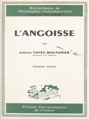 cover image of L'angoisse